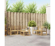 Lauko sofos komplektas 6 pcs Balta 59 x 59 x 37 cm