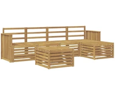 Lauko sofos komplektas 6 pcs Balta 59 x 59 x 37 cm