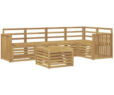 Lauko sofos komplektas 6 pcs Balta 59 x 59 x 37 cm