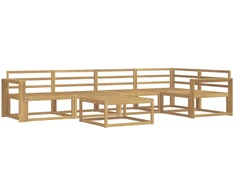 Lauko sofos komplektas 6 pcs Balta 79 x 79 x 37 cm
