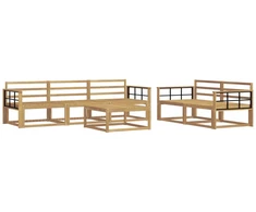 Lauko sofos komplektas 6 pcs Balta
