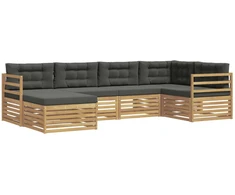 Lauko sofos komplektas 6 pcs Balta ir antracito Poliesteris
