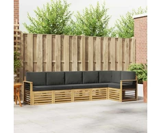 Lauko sofos komplektas 6 pcs Balta ir antracito