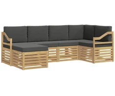 Lauko sofos komplektas 6 pcs Balta ir antracito Poliesteris