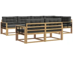 Lauko sofos komplektas 6 pcs Balta ir antracito Poliesteris