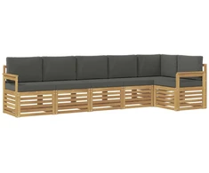 Lauko sofos komplektas 6 pcs Balta ir antracito