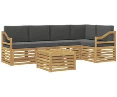Lauko sofos komplektas 6 pcs Balta ir antracito 59 x 59 x 37 cm