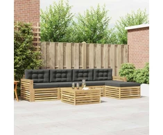 Lauko sofos komplektas 6 pcs Balta ir antracito 79 x 79 x 37 cm
