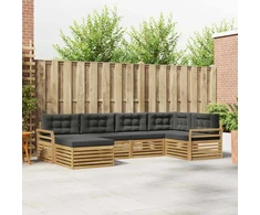 Lauko sofos komplektas 6 pcs Balta ir antracito