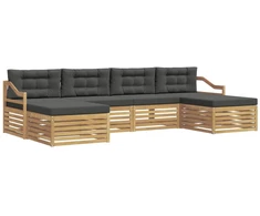 Lauko sofos komplektas 6 pcs Balta ir antracito