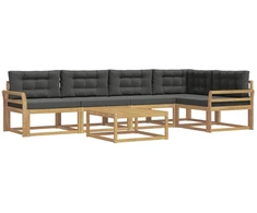 Lauko sofos komplektas 6 pcs Balta ir antracito 79 x 79 x 37 cm