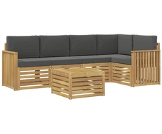 Lauko sofos komplektas 6 pcs Balta ir antracito 59 x 59 x 37 cm