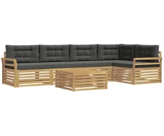 Lauko sofos komplektas 6 pcs Balta ir antracito 79 x 79 x 37 cm