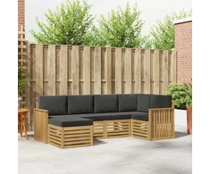 Lauko sofos komplektas 6 pcs Balta ir antracito Poliesteris