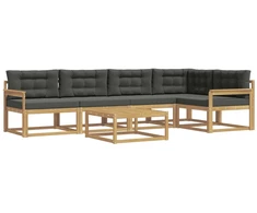 Lauko sofos komplektas 6 pcs Balta ir antracito 79 x 79 x 37 cm