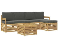 Lauko sofos komplektas 6 pcs Balta ir antracito 59 x 59 x 37 cm