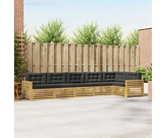 Lauko sofos komplektas 6 pcs Balta ir antracito