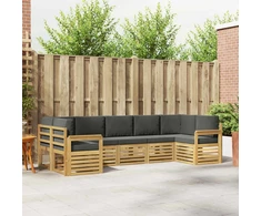 Lauko sofos komplektas 6 pcs Balta ir antracito