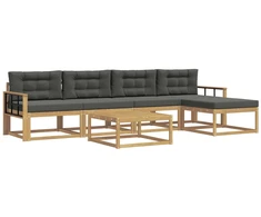 Lauko sofos komplektas 6 pcs Balta ir antracito 79 x 79 x 37 cm