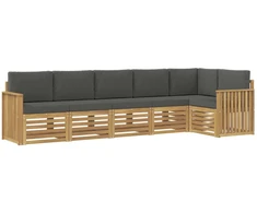 Lauko sofos komplektas 6 pcs Balta ir antracito