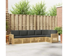 Lauko sofos komplektas 6 pcs Balta ir antracito