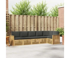 Lauko sofos komplektas 6 pcs Balta ir antracito
