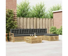 Lauko sofos komplektas 6 pcs Balta ir antracito 79 x 79 x 37 cm