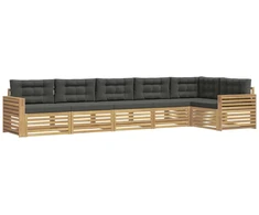 Lauko sofos komplektas 6 pcs Balta ir antracito