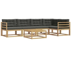 Lauko sofos komplektas 6 pcs Balta ir antracito 79 x 79 x 37 cm