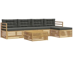 Lauko sofos komplektas 6 pcs Balta ir antracito 79 x 79 x 37 cm