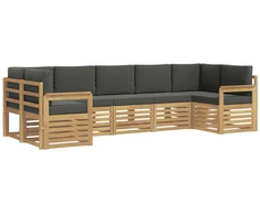 Lauko sofos komplektas 6 pcs Balta ir antracito
