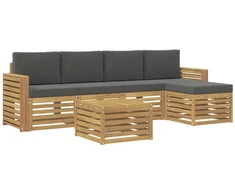 Lauko sofos komplektas 6 pcs Balta ir antracito 59 x 59 x 37 cm