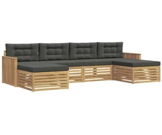 Lauko sofos komplektas 6 pcs Balta ir antracito