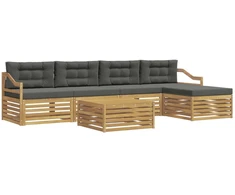 Lauko sofos komplektas 6 pcs Balta ir antracito 79 x 79 x 37 cm