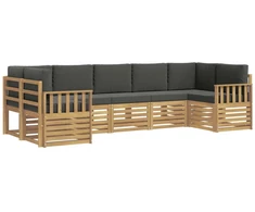 Lauko sofos komplektas 6 pcs Balta ir antracito