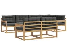 Lauko sofos komplektas 6 pcs Balta ir antracito Poliesteris