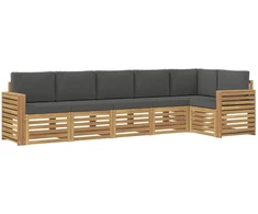 Lauko sofos komplektas 6 pcs Balta ir antracito