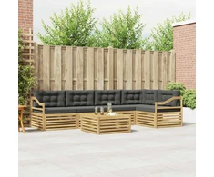 Lauko sofos komplektas 6 pcs Balta ir antracito Poliesteris