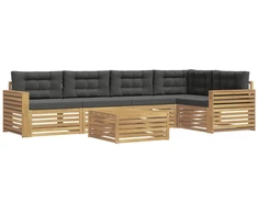 Lauko sofos komplektas 6 pcs Balta ir antracito 79 x 79 x 37 cm
