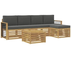 Lauko sofos komplektas 6 pcs Balta ir antracito 59 x 59 x 37 cm