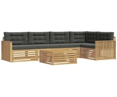 Lauko sofos komplektas 6 pcs Balta ir antracito 79 x 79 x 37 cm