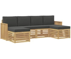 Lauko sofos komplektas 6 pcs Balta ir antracito