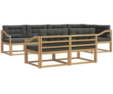 Lauko sofos komplektas 6 pcs Balta ir antracito Poliesteris