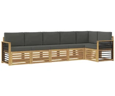Lauko sofos komplektas 6 pcs Balta ir antracito
