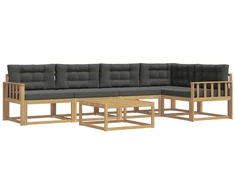 Lauko sofos komplektas 6 pcs Balta ir antracito 79 x 79 x 37 cm