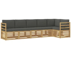 Lauko sofos komplektas 6 pcs Balta ir antracito