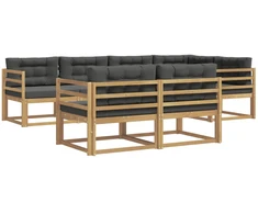 Lauko sofos komplektas 6 pcs Balta ir antracito Poliesteris