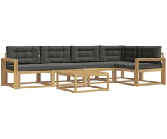 Lauko sofos komplektas 6 pcs Balta ir antracito 79 x 79 x 37 cm