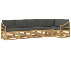 Lauko sofos komplektas 6 pcs Balta ir antracito