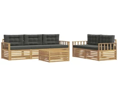 Lauko sofos komplektas 6 pcs Balta ir antracito